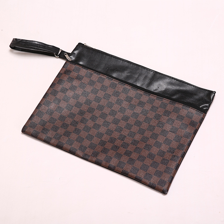 Compact double - zippered PU SEC bag A4 folder information bag is a hot seller of office supplies Compact double - zippered PU SEC bag A4 folder information bag is a hot seller of office supplies
