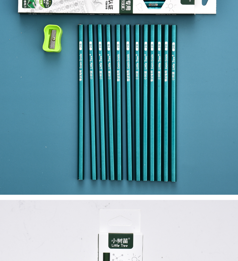 Sapling 12 Boxed Student Exam Sketch 2B Double Cut Exam Pencil Coated Pencil 12 PCs/Box