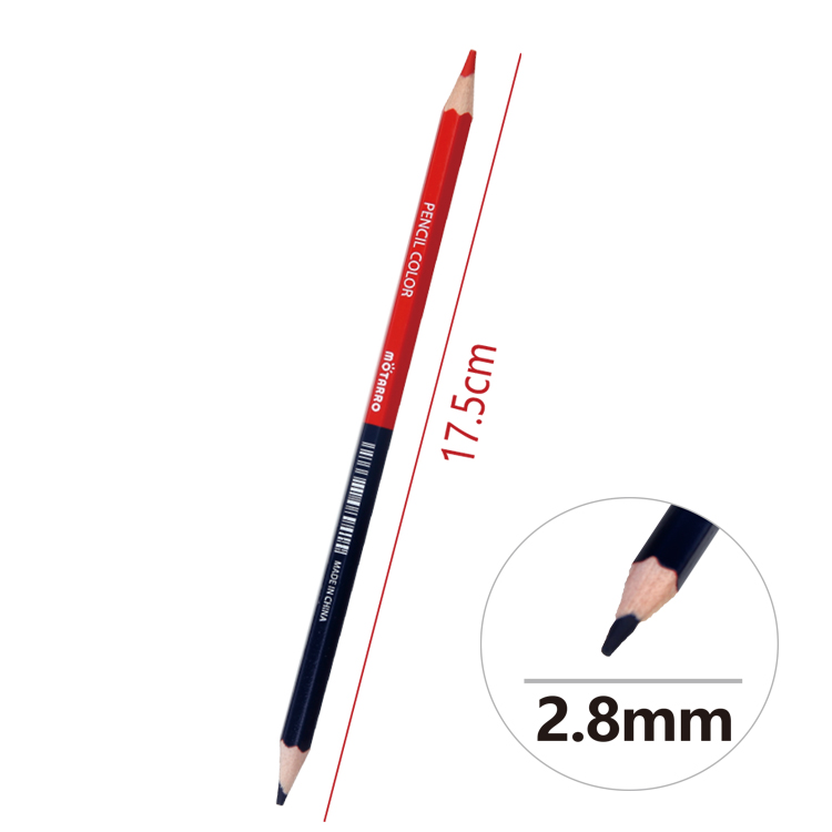 Red and Blue Double-Headed Six Angle Rod Sharpened Pencil 2.8 Core (Multicolor Refill)