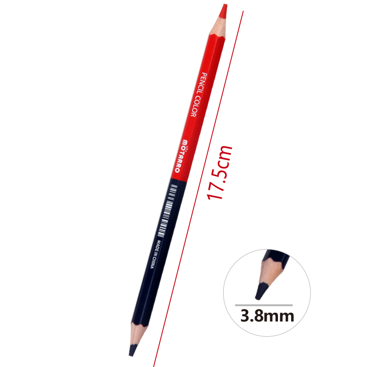 Red and Blue Double-Headed Six Angle Rod Sharpened Pencil 2.8 Core (Multicolor Refill)