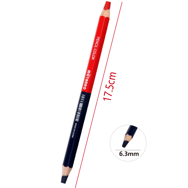 Red and Blue Double-Headed Six Angle Rod Sharpened Pencil 2.8 Core (Multicolor Refill)