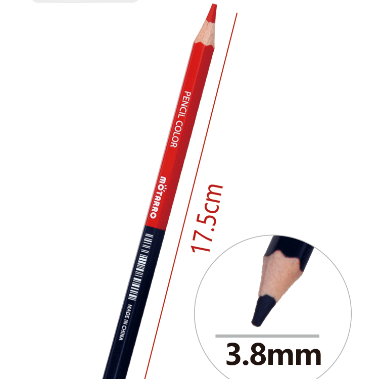 Red and Blue Double-Headed Six Angle Rod Sharpened Pencil 2.8 Core (Multicolor Refill)