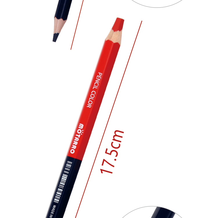 Red and Blue Double-Headed Six Angle Rod Sharpened Pencil 2.8 Core (Multicolor Refill)