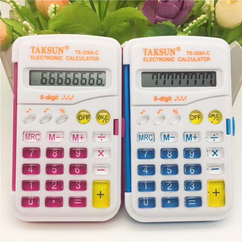 Dexin TS-328A Small Flip Portable Pocket 8-Digit with Didi Sound Calculator Elementary School Student Computer Dexin TS-328A Small Flip Portable Pocket 8-Digit with Didi Sound Calculator Elementary School Student Computer