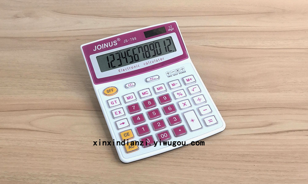Joinus798 Color Solar Office Calculator 12-Digit Large Calculator Pink Green Black Calculator Joinus798 Color Solar Office Calculator 12-Digit Large Calculator Pink Green Black Calculator