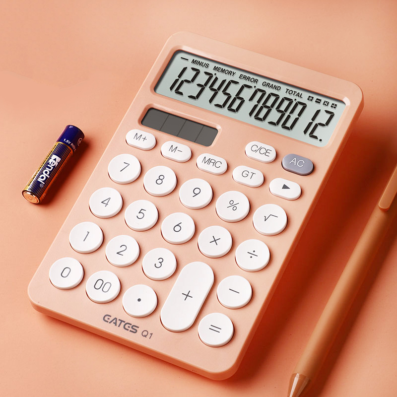 Eates Eates Calculator round Button Solar Calculator Dual Power Financial Office Accounting Fashion Eates Eates Calculator round Button Solar Calculator Dual Power Financial Office Accounting Fashion