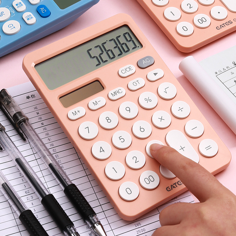 Eates Eates Calculator round Button Solar Calculator Dual Power Financial Office Accounting Fashion Eates Eates Calculator round Button Solar Calculator Dual Power Financial Office Accounting Fashion