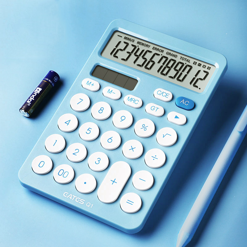 Eates Eates Calculator round Button Solar Calculator Dual Power Financial Office Accounting Fashion Eates Eates Calculator round Button Solar Calculator Dual Power Financial Office Accounting Fashion