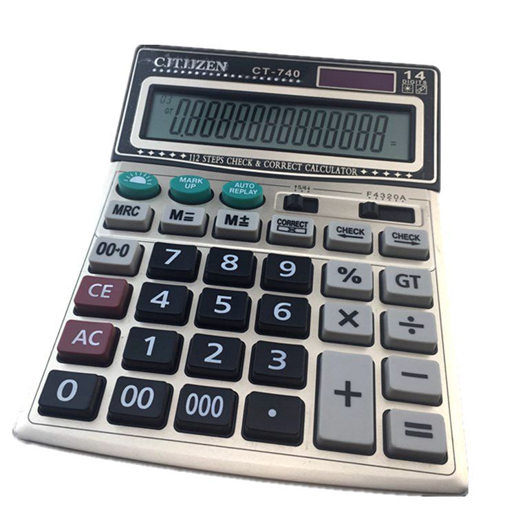 Factory Supply Calculator CT-740 Solar Office Large Screen with 14 Digits