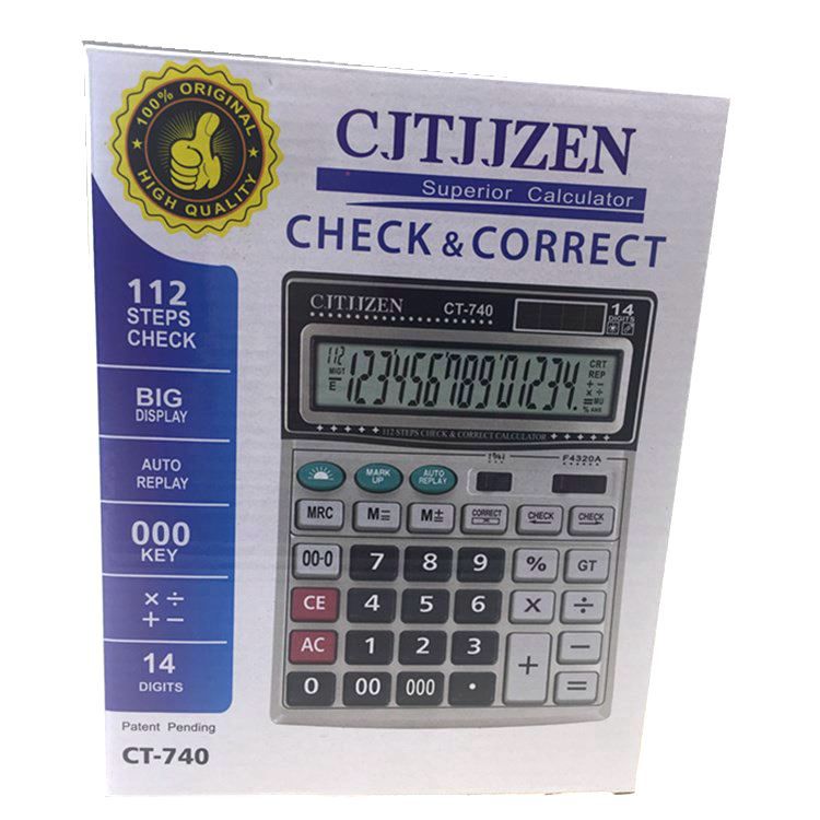 Factory Supply Calculator CT-740 Solar Office Large Screen with 14 Digits