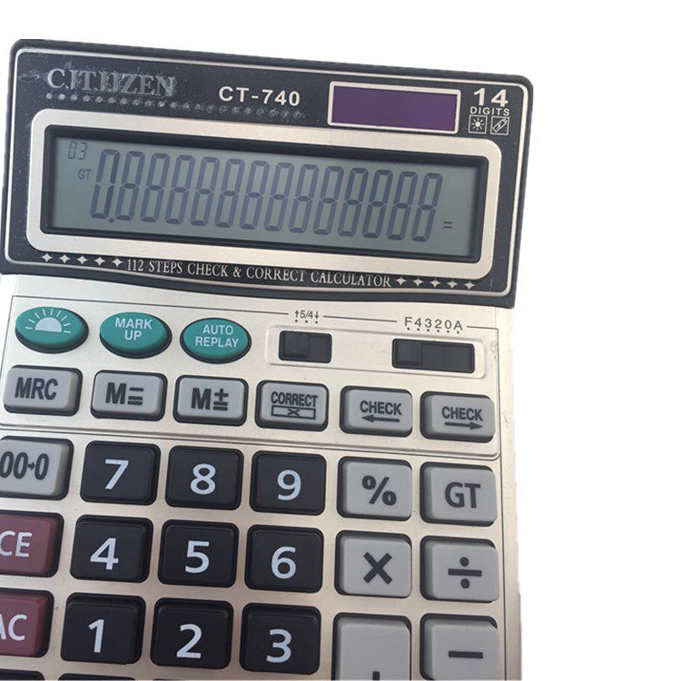 Factory Supply Calculator CT-740 Solar Office Large Screen with 14 Digits