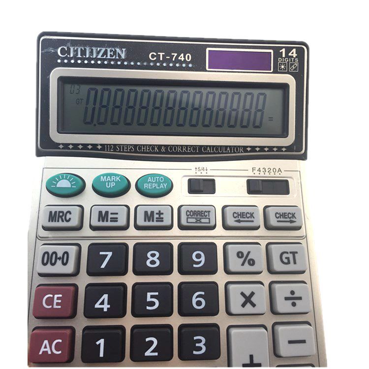 Factory Supply Calculator CT-740 Solar Office Large Screen with 14 Digits