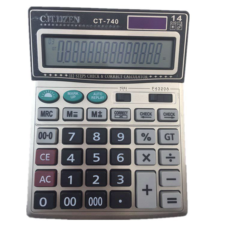 Factory Supply Calculator CT-740 Solar Office Large Screen with 14 Digits