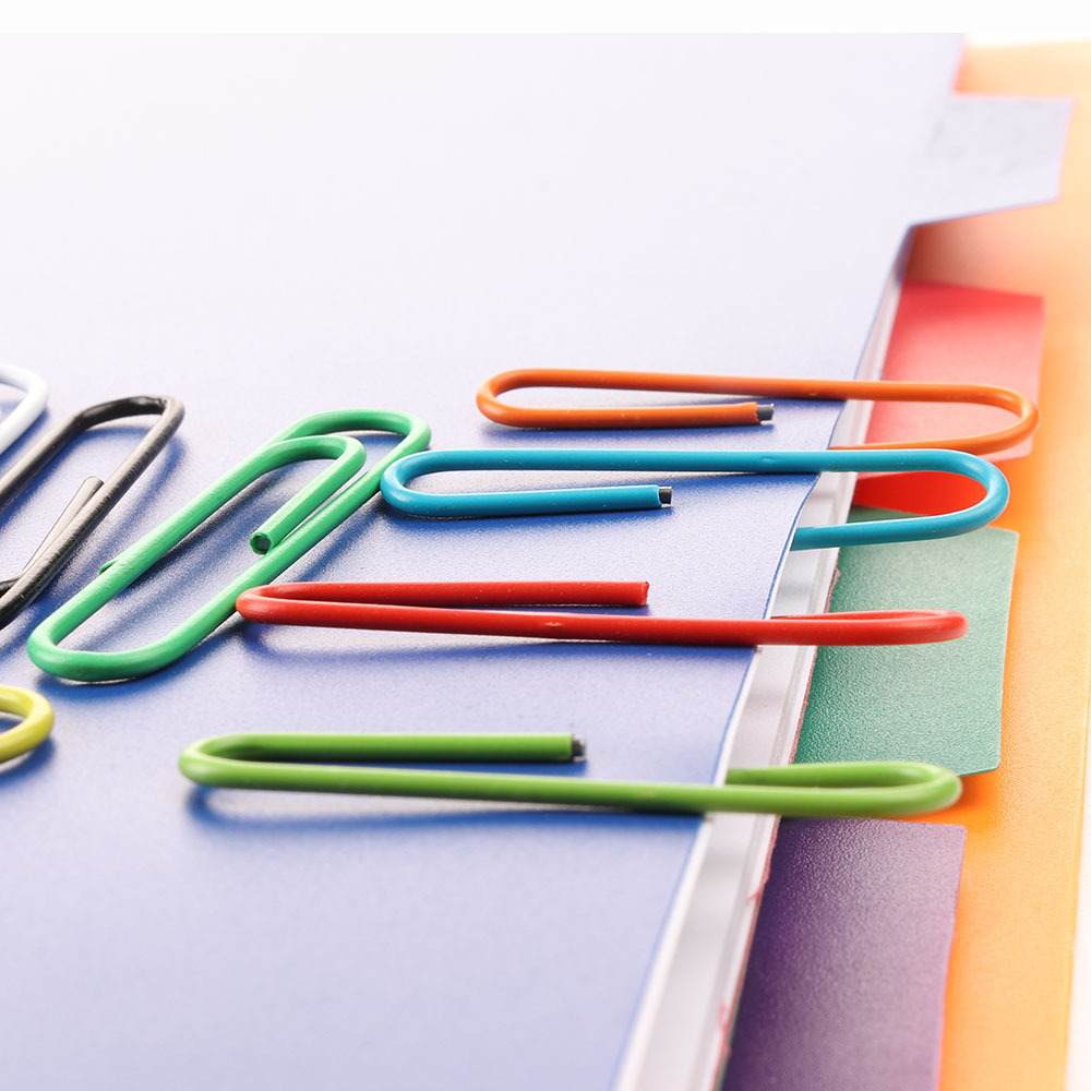 Manufacturer direct selling color plastic bag paper clip 50mm paper clip yiwu spot