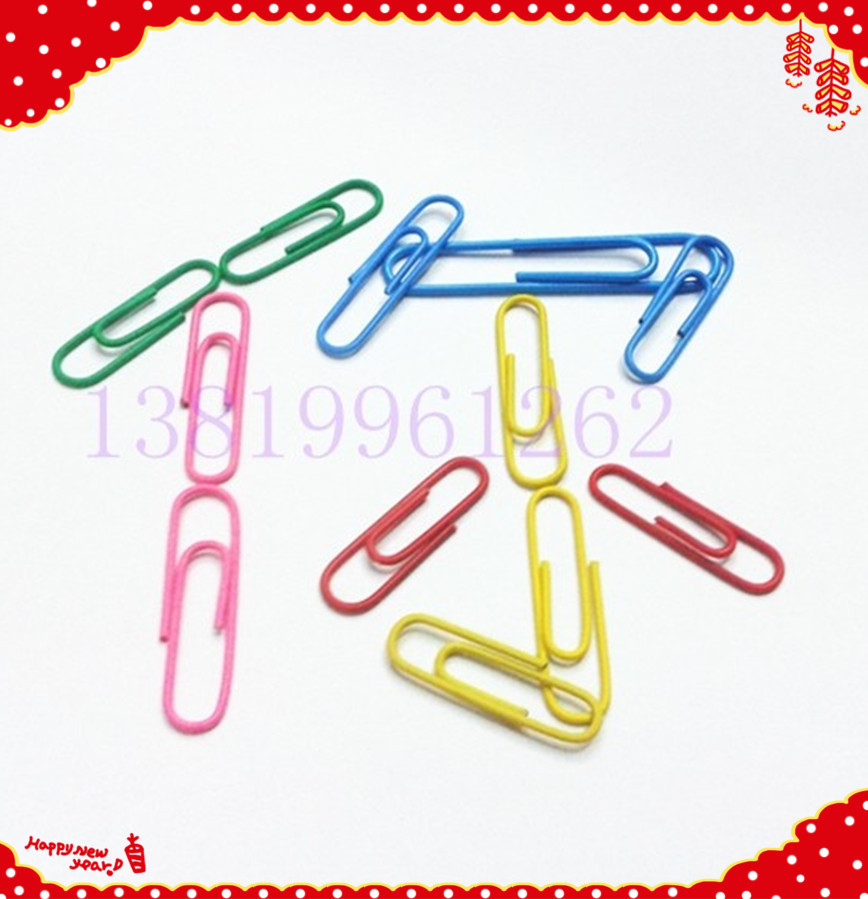 Manufacturer direct selling color plastic bag paper clip 50mm paper clip yiwu spot Manufacturer direct selling color plastic bag paper clip 50mm paper clip yiwu spot