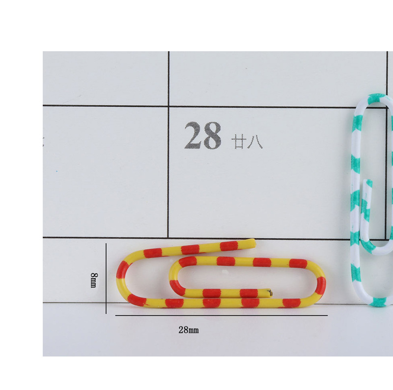 Yiwu factory direct sale zebra-print color plastic 28mm paper clip round box packaging 160 paper clip bookmark Yiwu factory direct sale zebra-print color plastic 28mm paper clip round box packaging 160 paper clip bookmark