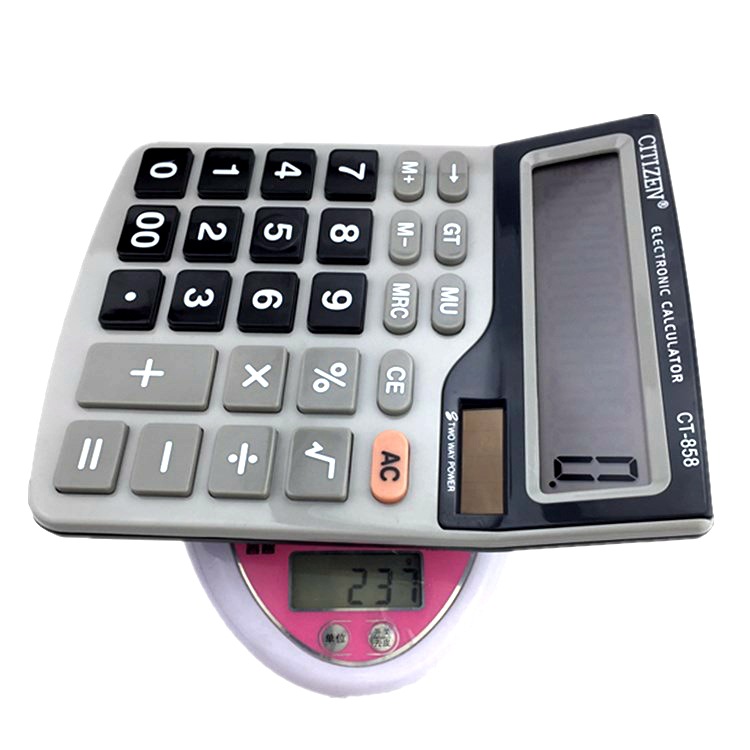 High-End Calculator CT-858-12-Bit Duplicate Supply Solar Belt Battery Calculator