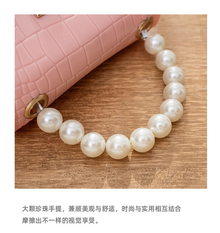Women's Bag 2021 New Mini Crocodile Pattern Lock Pearl Handle Gel Bag Fresh Lipstick Pack Foreign Trade