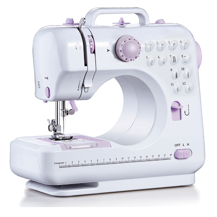 Cross-Border Amazon Household Sewing Machine Mini Portable Lock Edge Buttonholing Sewing Machine for Thick Fabric