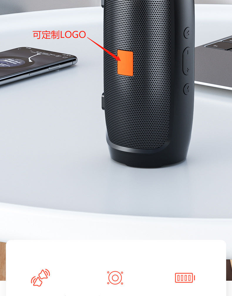 Foreign Trade Wireless Bluetooth Speaker Outdoor Car Card Subwoofer Household Desk Voice Mini Lock and Load Spray Audio