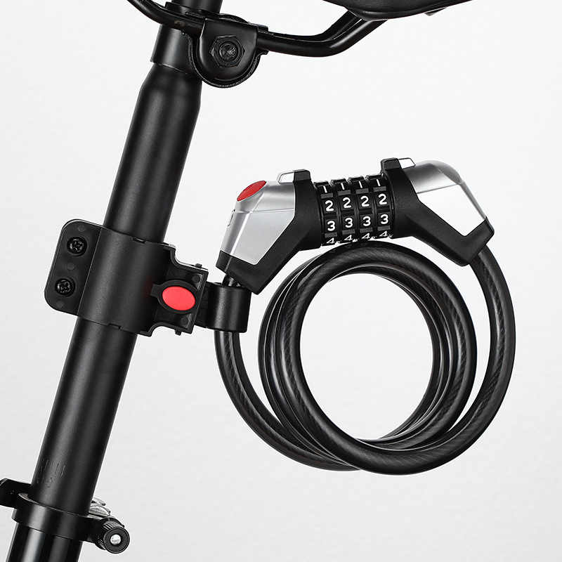 05156 Bicycle with Light Four-Digit Password Lock Anti-Theft with Light 4-Digit Password Lock Ring Cable Lock