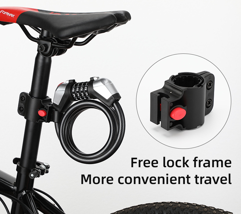 05156 Bicycle with Light Four-Digit Password Lock Anti-Theft with Light 4-Digit Password Lock Ring Cable Lock