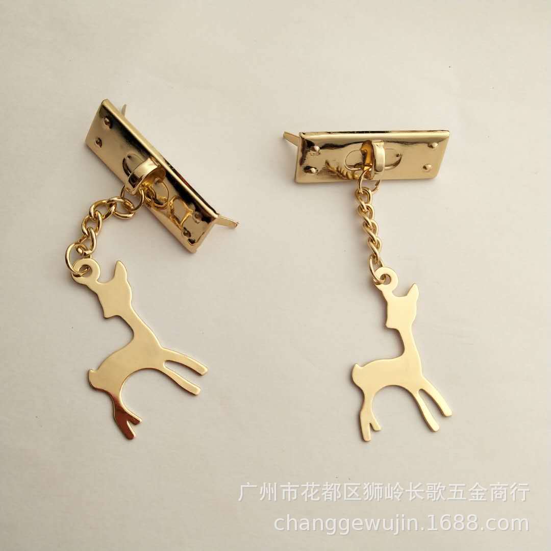 Hardware Lock Hyuna Same Style DIY Luggage Preparation Decoration Material Package Deer Pendant Hardware Accessories
