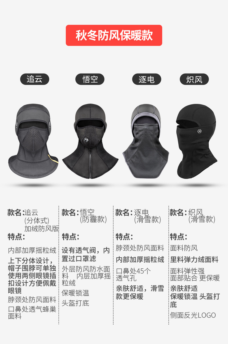 Coolchange Electric Car Cycling Mask Thermal and Windproof Ear Protection Scarf Scarf Fleece-Lined Winter-Proof Men and Women Riding Equipment