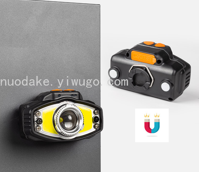 Intelligent Induction Headlight Bicycle Light Dual-Use  Riding Lighting Equipment with Strong Magnetic Hook Work Light