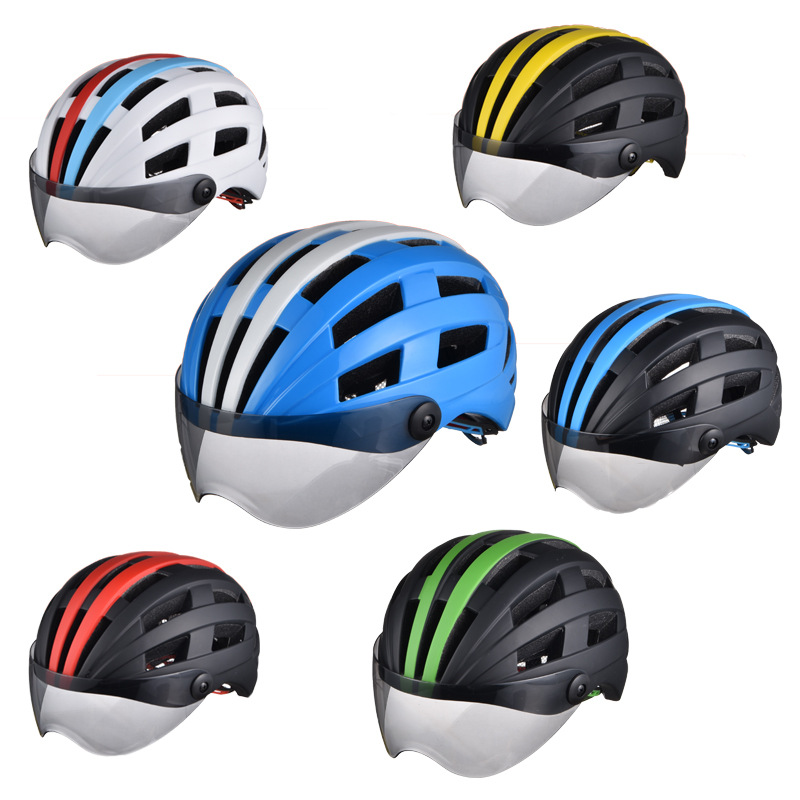 Factory Direct Sales Bicycle Helmet Riding Helmet Cap Night Reflective Stripe Riding Supplies Equipment