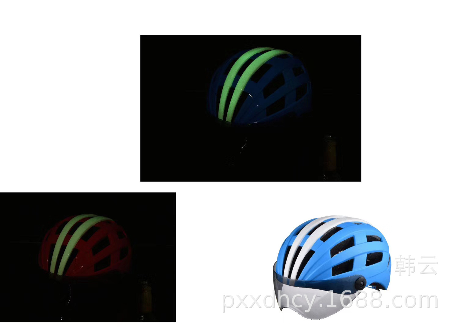 Factory Direct Sales Bicycle Helmet Riding Helmet Cap Night Reflective Stripe Riding Supplies Equipment