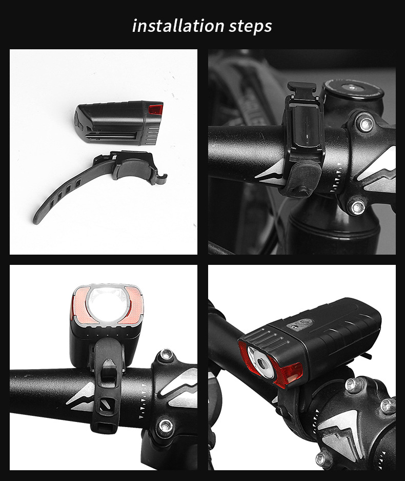 Usb-powered bike headlamp hj-050 nightlight riding equipment