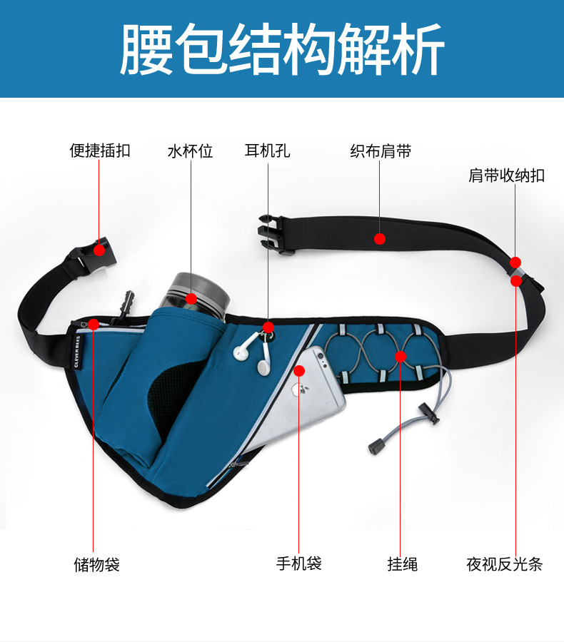 Outdoor Sports Running Kettle Waist Bag Large Capacity Triangle Riding Kettle Bag Waterproof Marathon Equipment Supplies