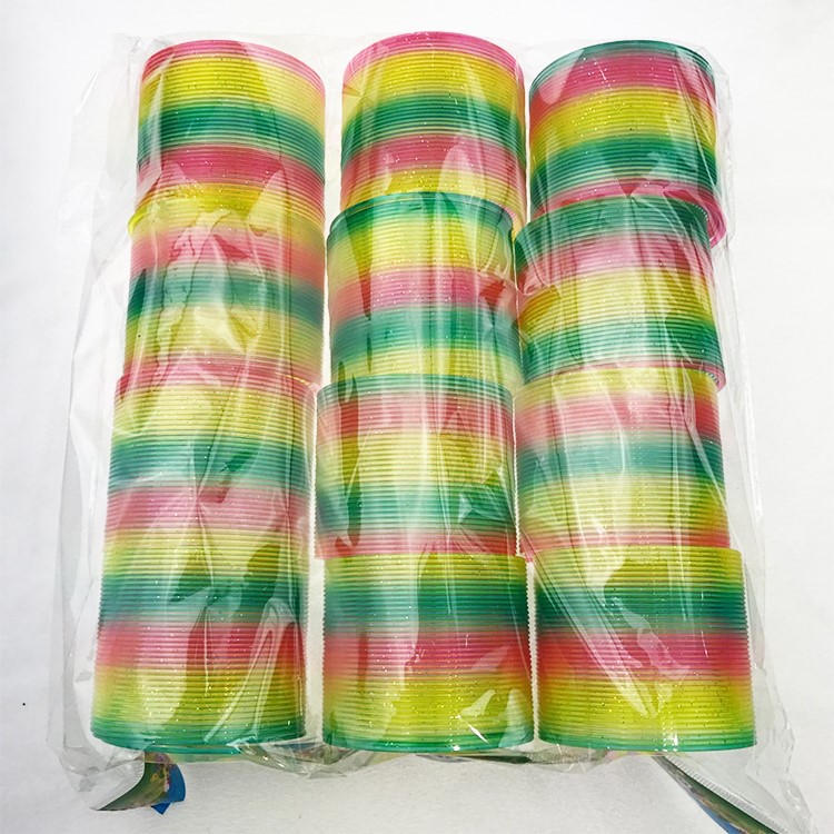 Medium Rainbow Spring Elastic Force Circle Spring Coil Magic Hula Hoop Children&#039;s Educational Toys Night Market Stall Supply Hot
