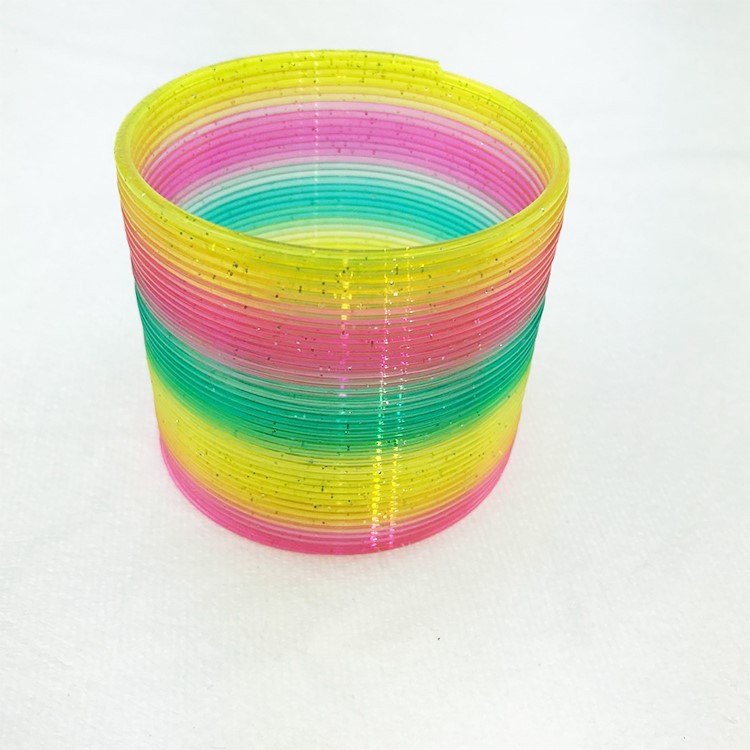 Medium Rainbow Spring Elastic Force Circle Spring Coil Magic Hula Hoop Children&#039;s Educational Toys Night Market Stall Supply Hot