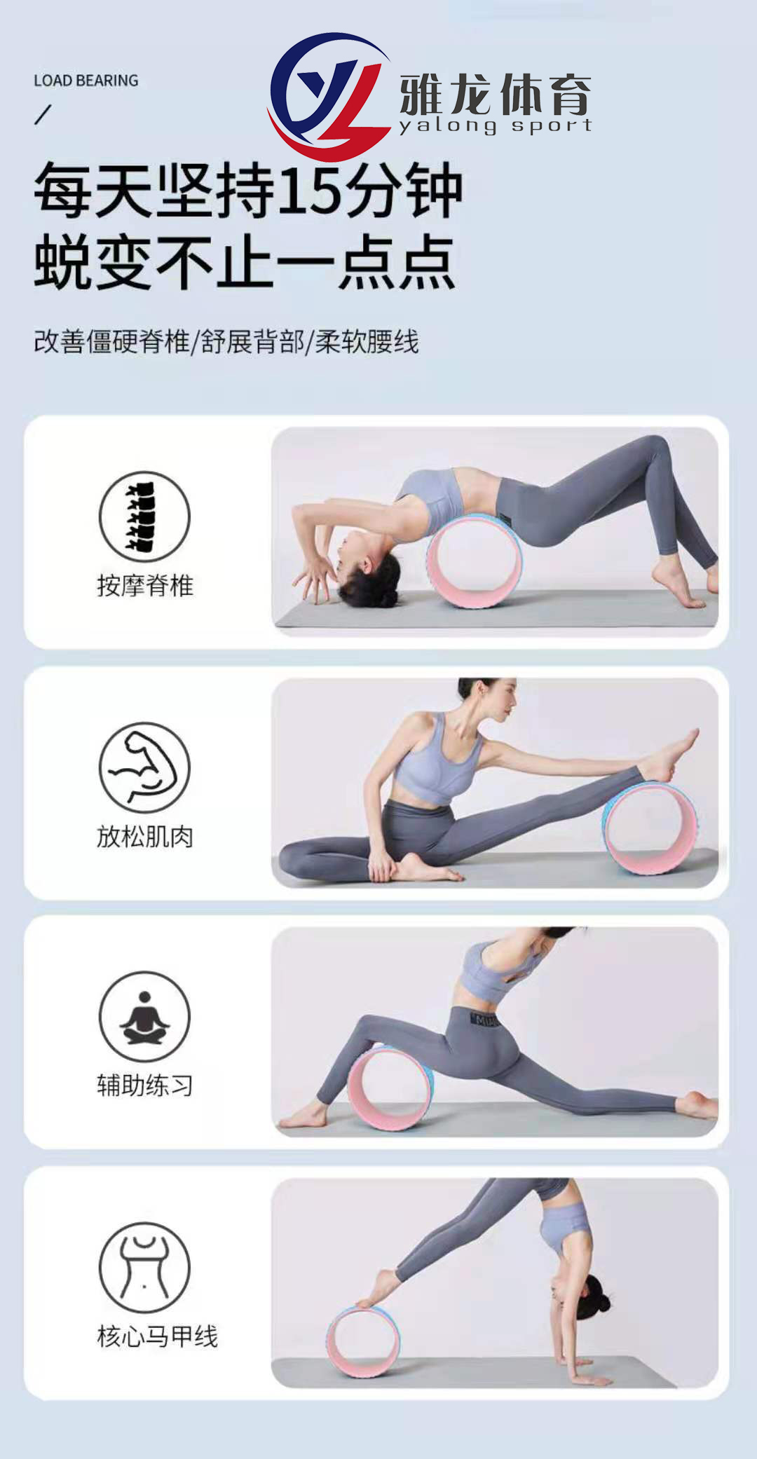 Yoga Wheel Lower Waist Back Bend Artifact Yoga Training Wheel Fitness Pilates Roller Massage Yoga Wheel Open Back Dharma Wheel