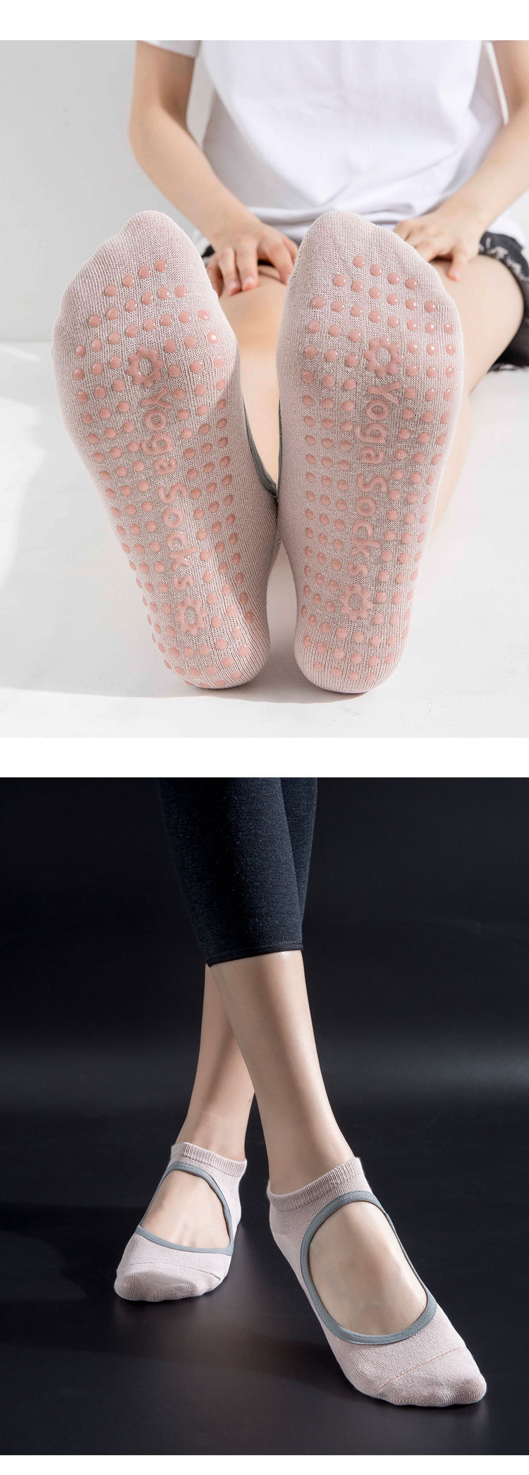 Fitness Anti-Slip Yoga Socks Women's Pilates Summer Trampoline Aerial Professional Thin Five-Finger Yoga Socks Socks Fitness Anti-Slip Yoga Socks Women's Pilates Summer Trampoline Aerial Professional Thin Five-Finger Yoga Socks Socks