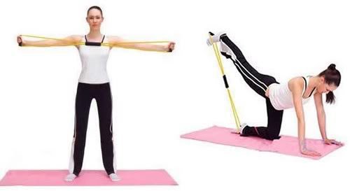 8 Words Chest Expander Yoga Supplies Pulling Rope Girls Chest Expander/Chest Expander/Yoga Pilates