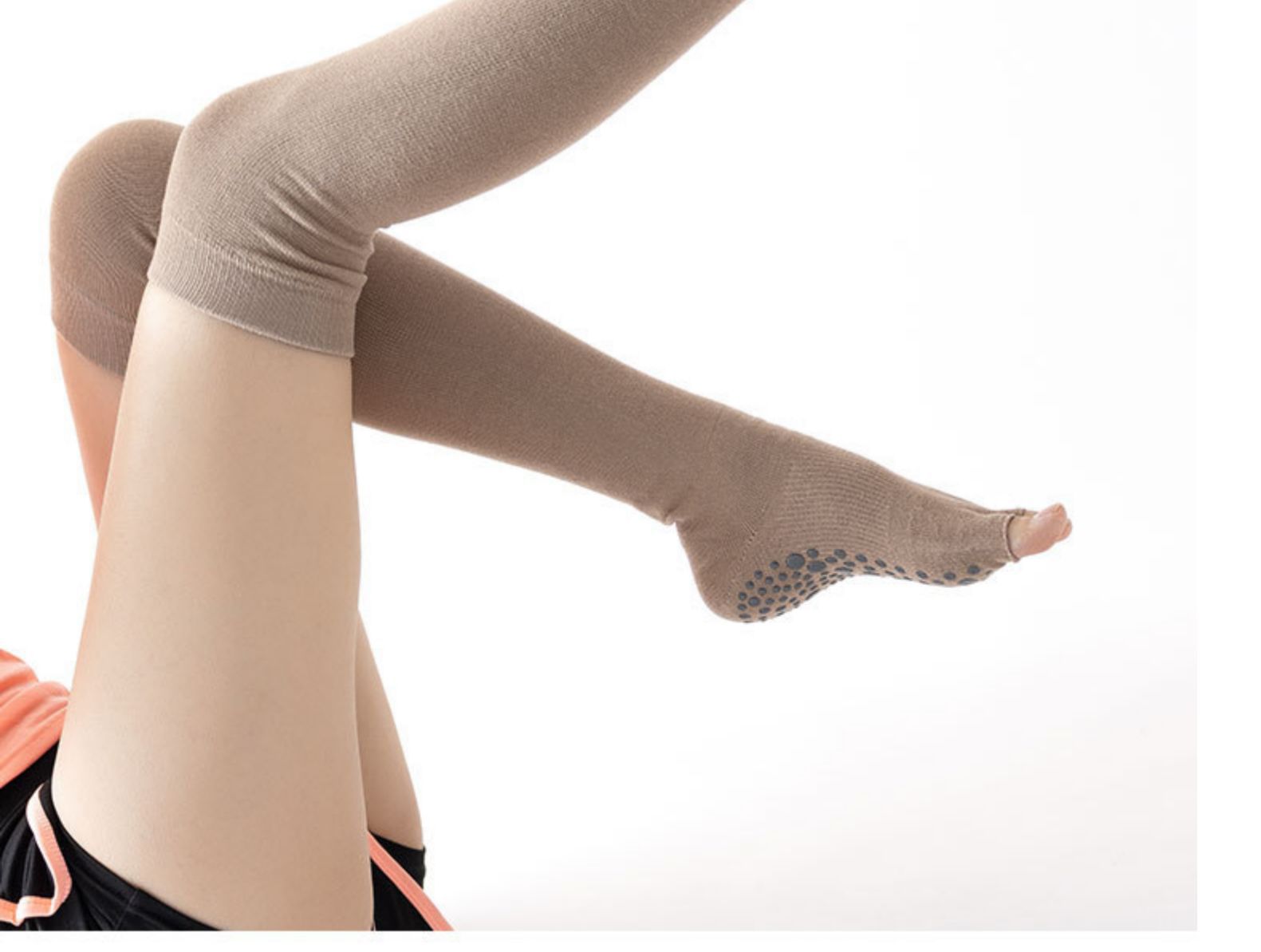 Yoga Socks Children's Professional Non-Slip Autumn and Winter Long Tube over-the-Knee Trampoline Sports Fitness Pilates Five Toe Socks