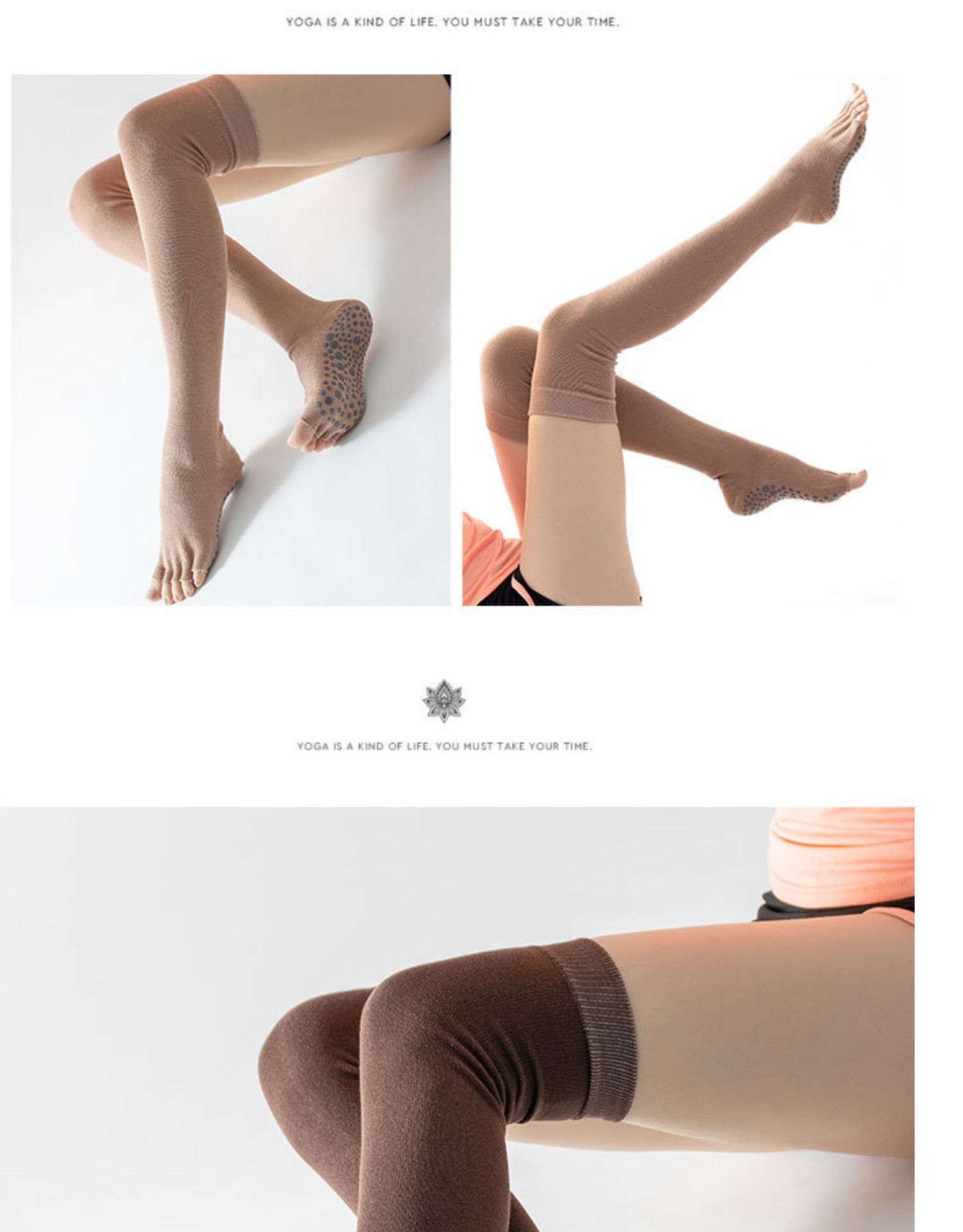 Yoga Socks Children's Professional Non-Slip Autumn and Winter Long Tube over-the-Knee Trampoline Sports Fitness Pilates Five Toe Socks
