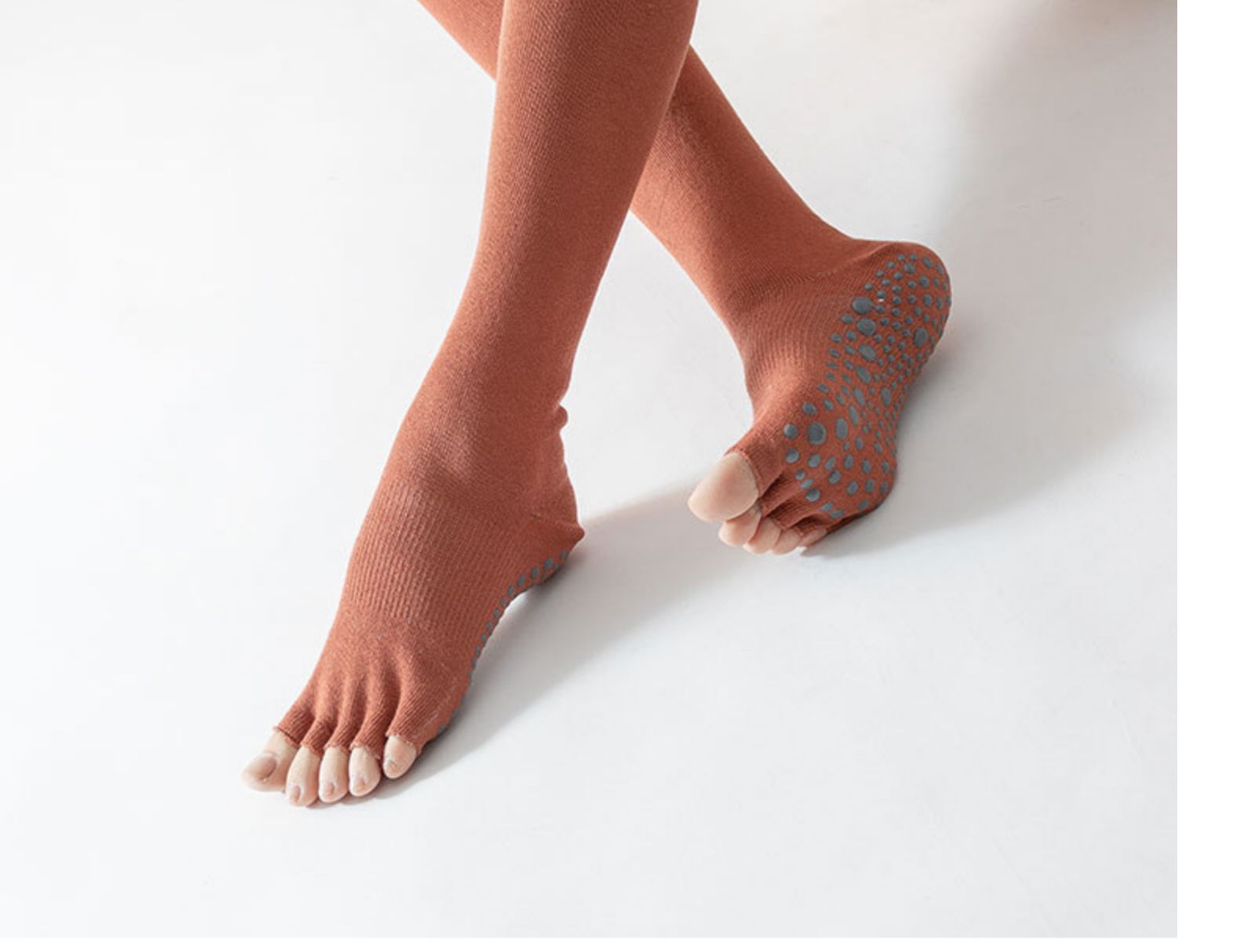 Yoga Socks Children's Professional Non-Slip Autumn and Winter Long Tube over-the-Knee Trampoline Sports Fitness Pilates Five Toe Socks