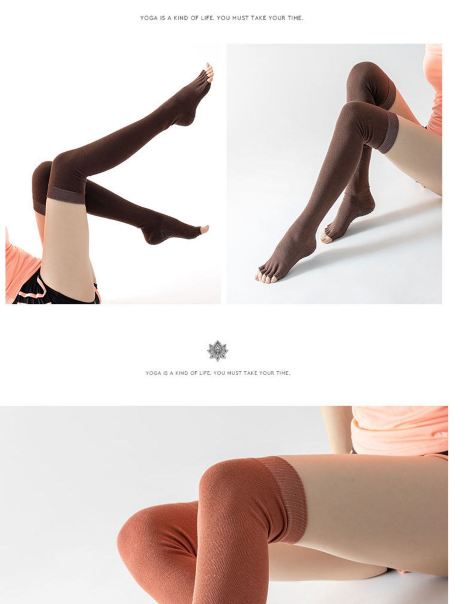 Yoga Socks Children's Professional Non-Slip Autumn and Winter Long Tube over-the-Knee Trampoline Sports Fitness Pilates Five Toe Socks