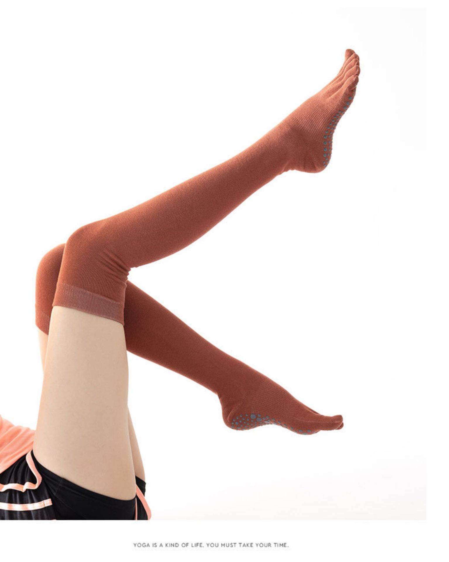 Yoga Socks Children's Professional Non-Slip Autumn and Winter Long Tube over-the-Knee Trampoline Sports Fitness Pilates Five Toe Socks