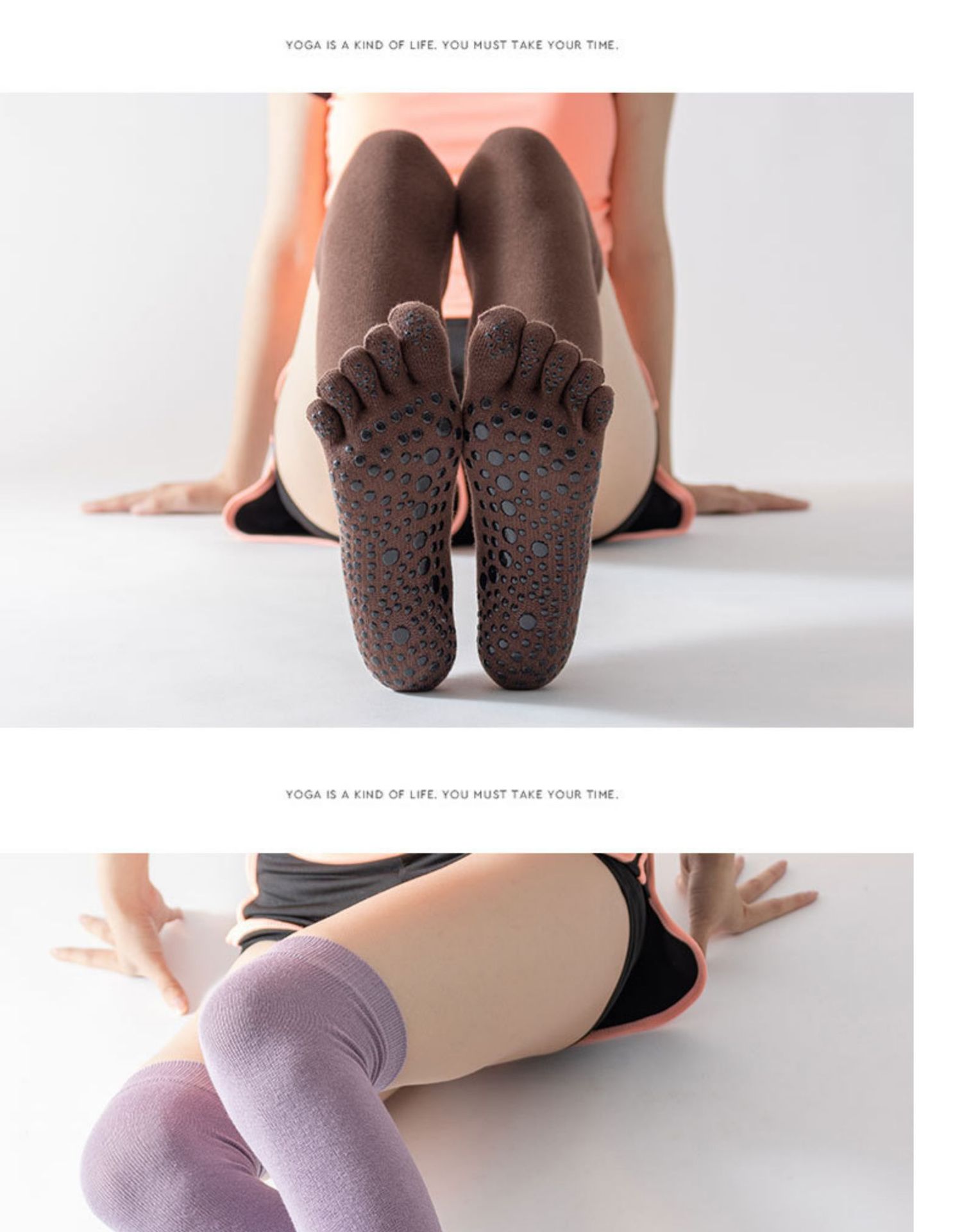 Yoga Socks Children's Professional Non-Slip Autumn and Winter Long Tube over-the-Knee Trampoline Sports Fitness Pilates Five Toe Socks
