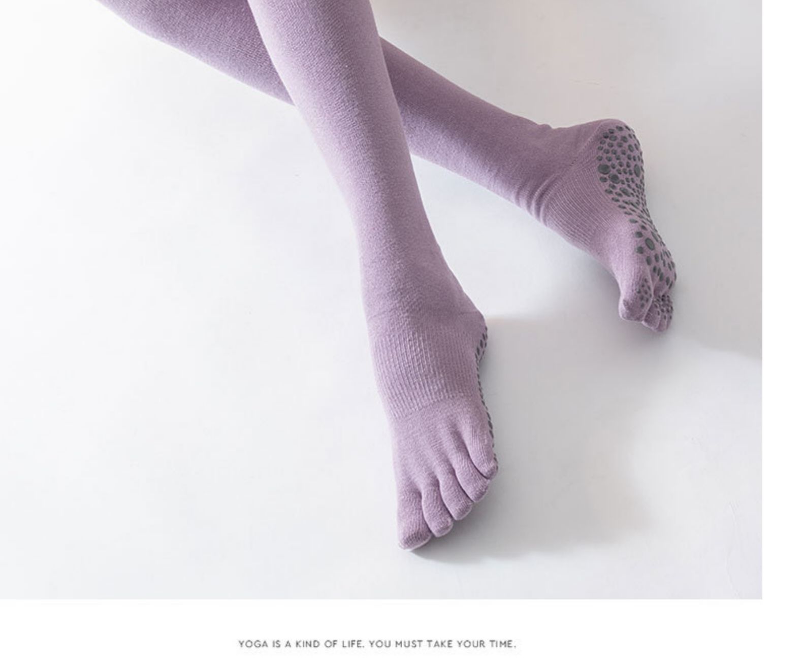 Yoga Socks Children's Professional Non-Slip Autumn and Winter Long Tube over-the-Knee Trampoline Sports Fitness Pilates Five Toe Socks