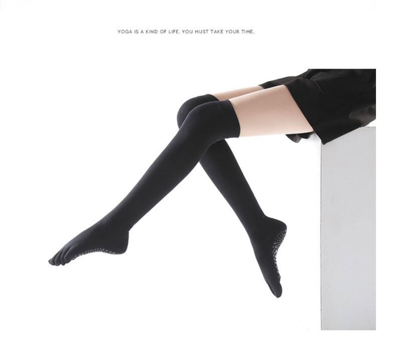 Yoga Socks Children's Professional Non-Slip Autumn and Winter Long Tube over-the-Knee Trampoline Sports Fitness Pilates Five Toe Socks