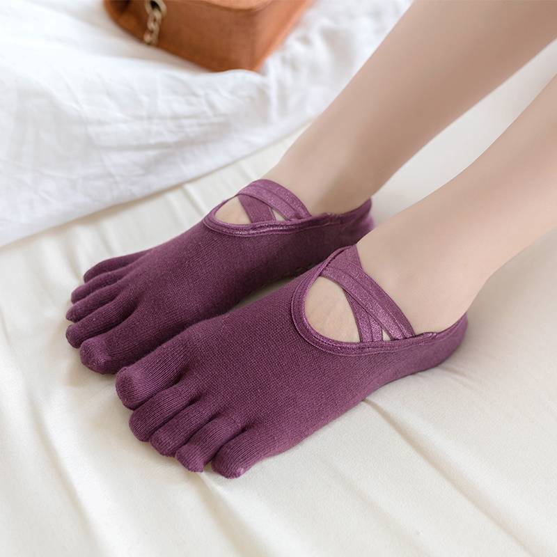 Non-Slip Socks Toe Socks Spring/Summer Yoga Socks Non-Slip Sports Trampoline Pilates Professional Dance Split Toe Fitness