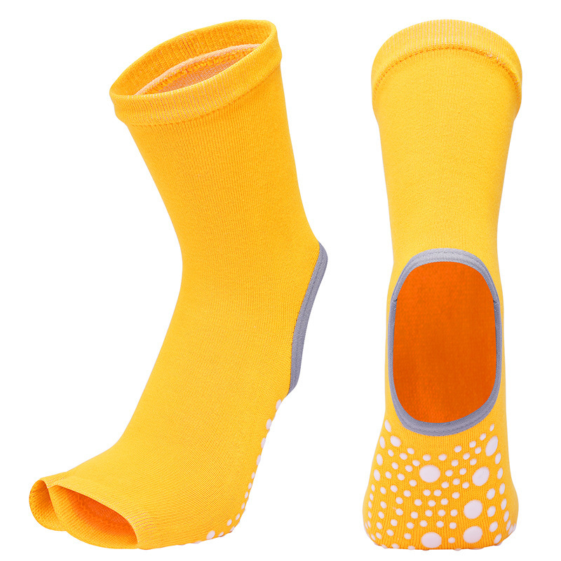 Four Seasons Mid-Calf Length Taekwondo Half Finger Finger Yoga Socks Female Five Finger Pilates Yoga Stockings for Dancing Trampoline Socks