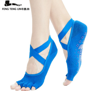 Long Tube Yoga Socks Toe Socks Pilates Non-Slip Socks Split Toe over the Knee Mid Tube Silicone Sports Fitness Summer Delivery