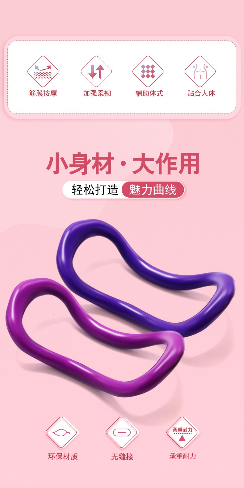 Yoga Ring ABS Yoga Roller Fascia Stretch Ring Fitness Ring Pilates Roller Ring Yoga Ring Magic Cycle